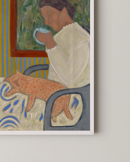 Me & My Cat Print | Calming Reading Nook Print