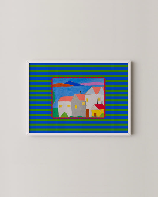 Colourful Village Print | Vintage Modern Remake