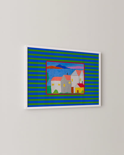 Colourful Village Print | Vintage Modern Remake