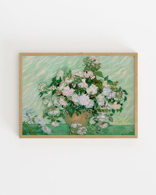 Van Gogh. Vase With Pink Roses-printable wall art by Paperhus