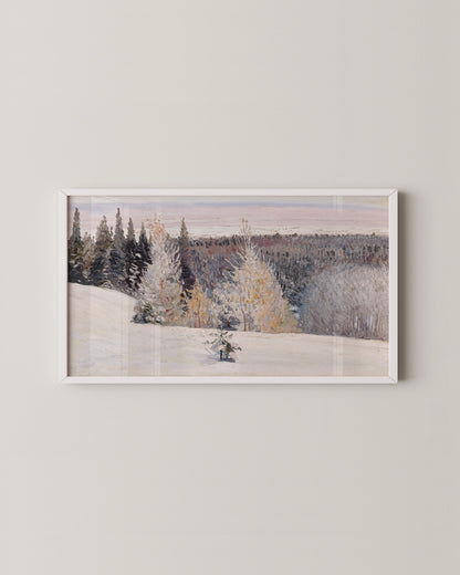 Frosted Pines Tv Art | Festive Tv Art Frame