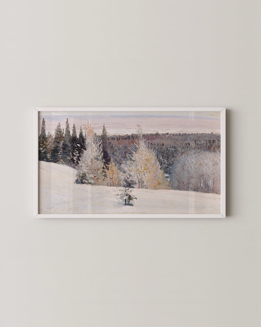 Frosted Pines Tv Art | Festive Tv Art Frame
