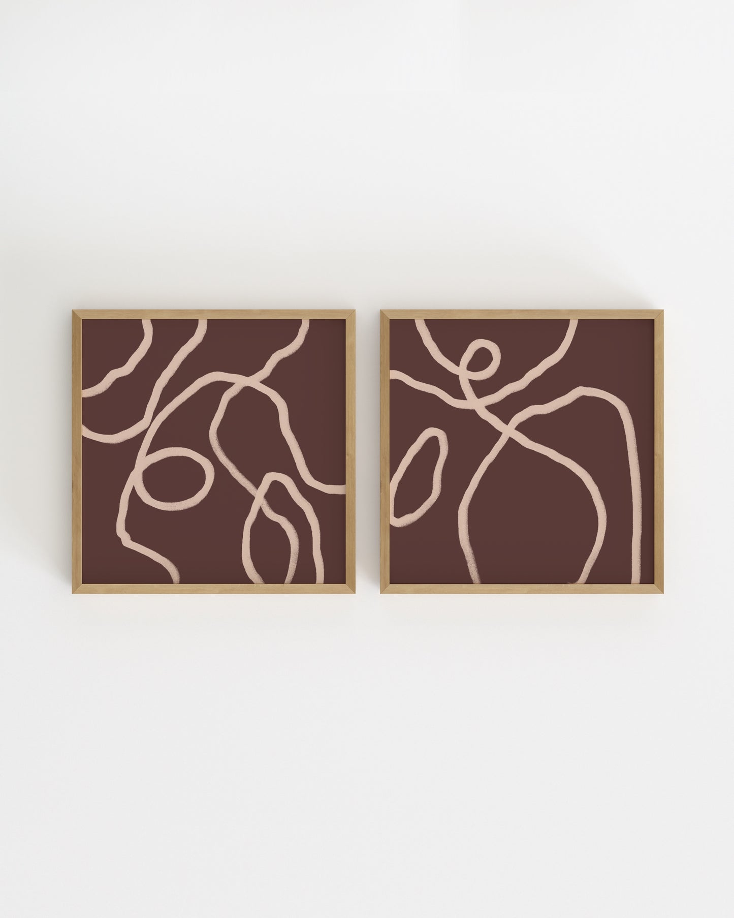 Burgundy Square. Set Of 2-printable wall art by Paperhus