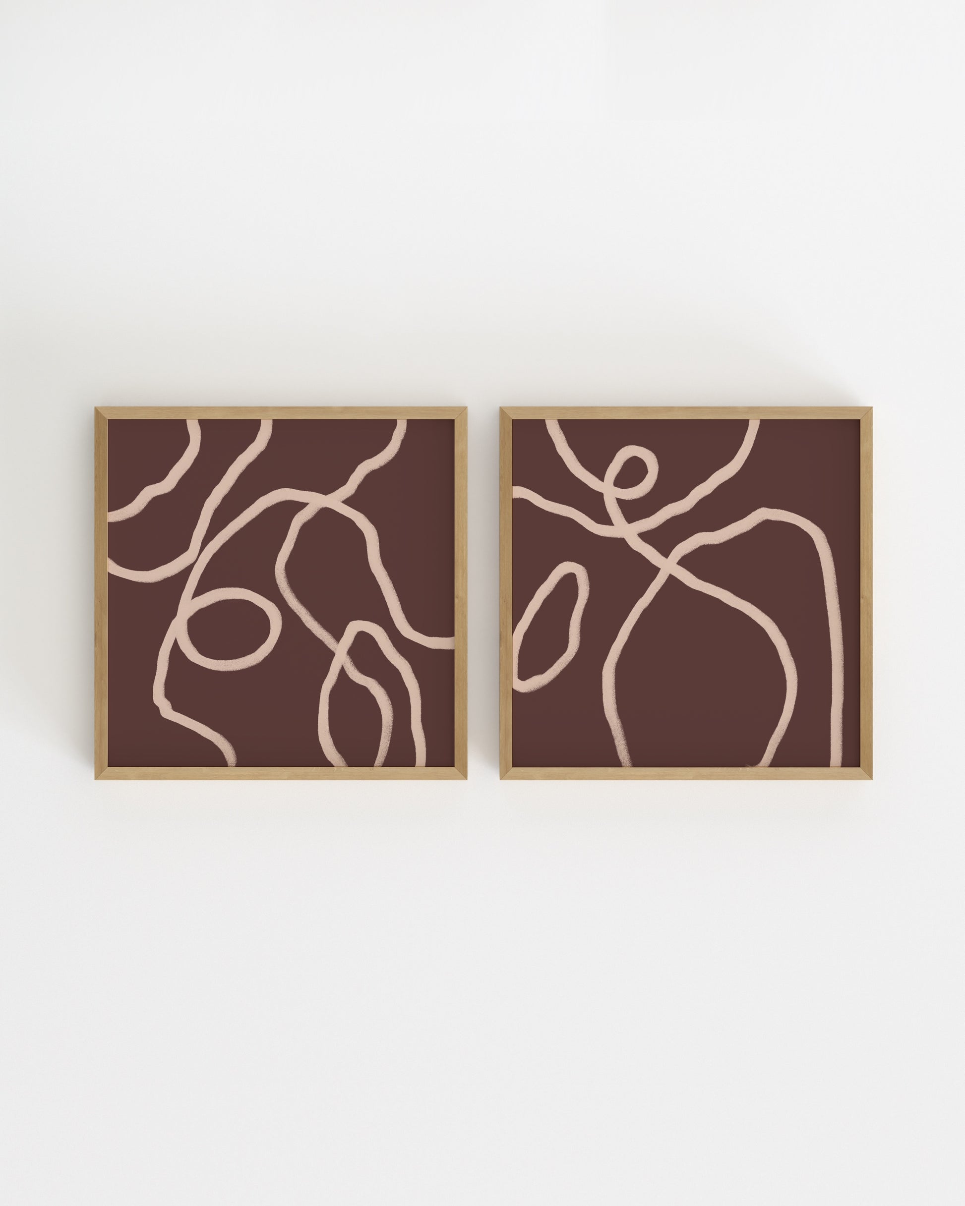 Burgundy Square. Set Of 2-printable wall art by Paperhus