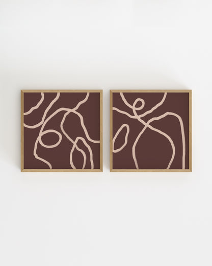 Burgundy Square. Set Of 2-printable wall art by Paperhus
