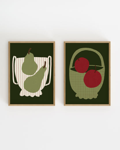 Apple & Pear. Set Of 2-printable wall art by Paperhus