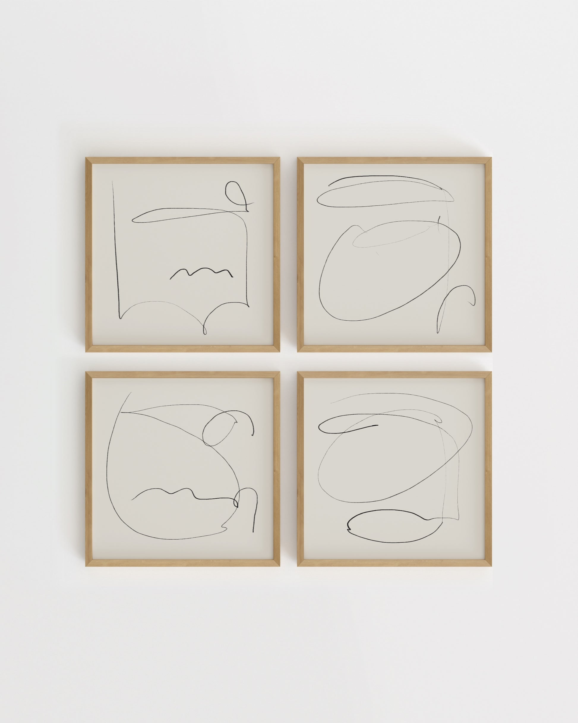 Square. Set of 4-printable wall art by Paperhus