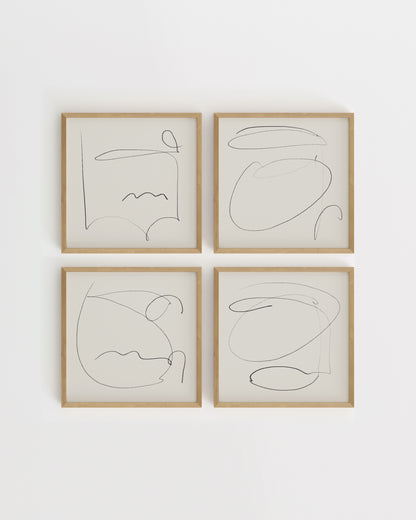 Square. Set of 4-printable wall art by Paperhus