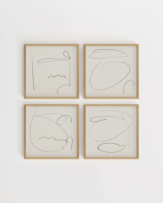 Square. Set of 4-printable wall art by Paperhus