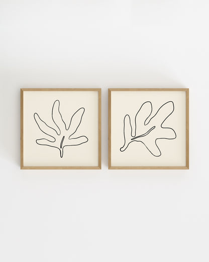 Square Leaf. Set Of 2-printable wall art by Paperhus