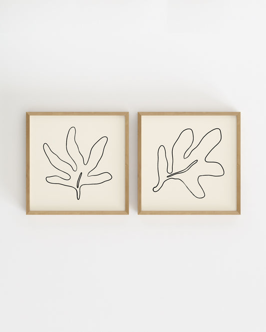 Square Leaf. Set Of 2-printable wall art by Paperhus