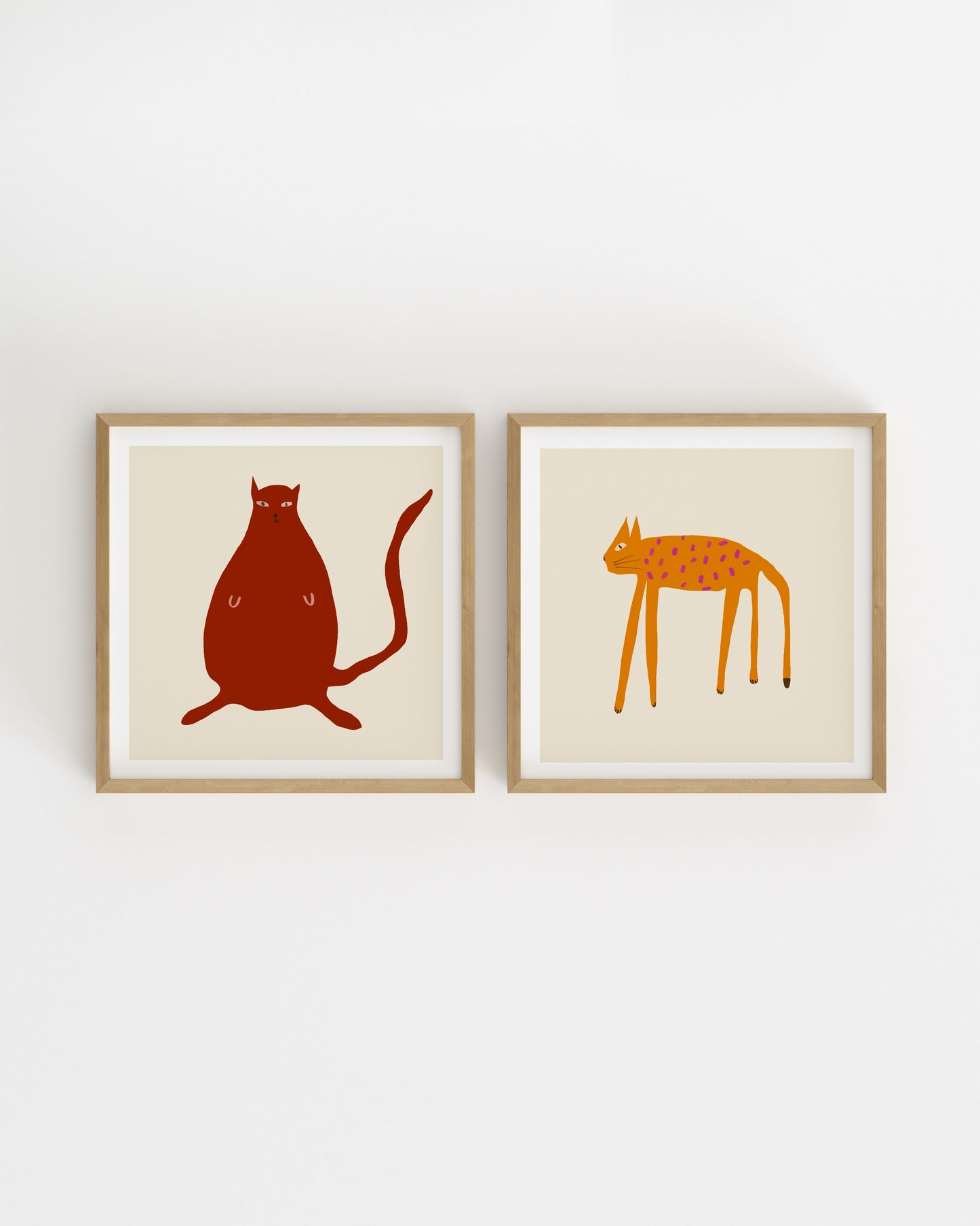 Cat Illustration. Set Of 2-printable wall art by Paperhus
