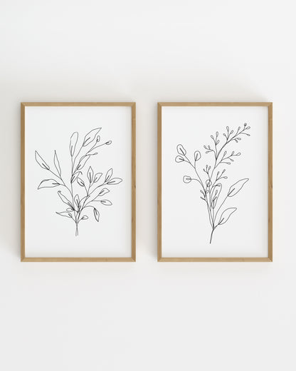 Botanical Line. Set Of 2-printable wall art by Paperhus