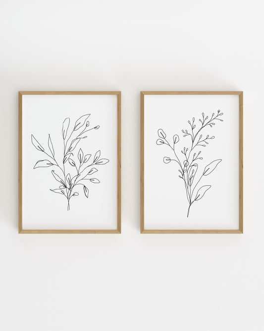 Botanical Line. Set Of 2-printable wall art by Paperhus