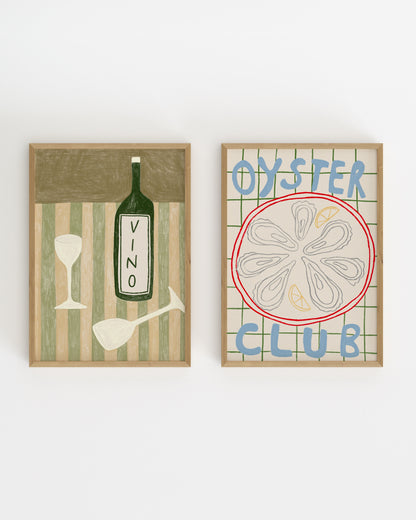 Oyster & Wine. Set-printable wall art by Paperhus
