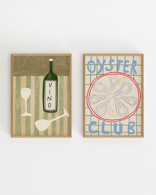 Oyster & Wine. Set-printable wall art by Paperhus