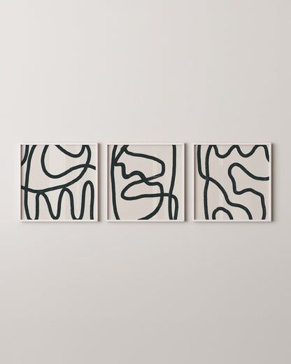 Minimal Line Set of 3 | Square Print Set