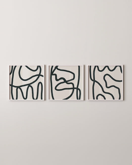 Minimal Line Set of 3 | Square Print Set