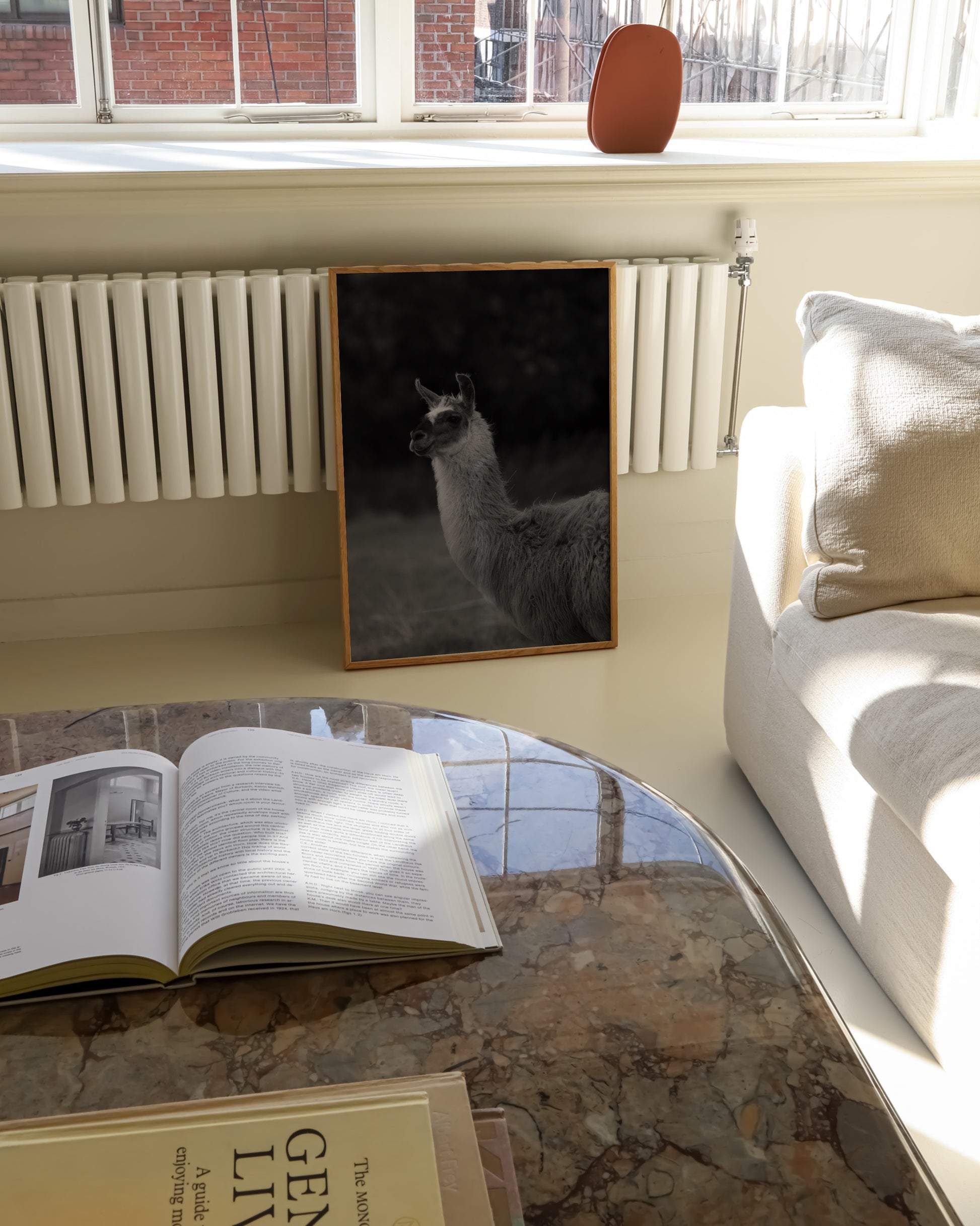 Moody Tones. Llama Portrait printable wall art by Paperhus