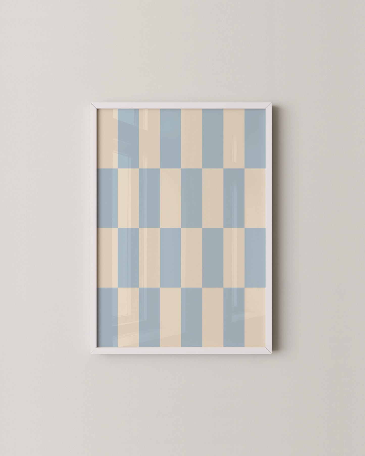 Blue Checkerboard Print | Geometric Print
