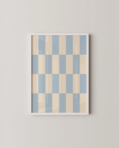 Blue Checkerboard Print | Geometric Print