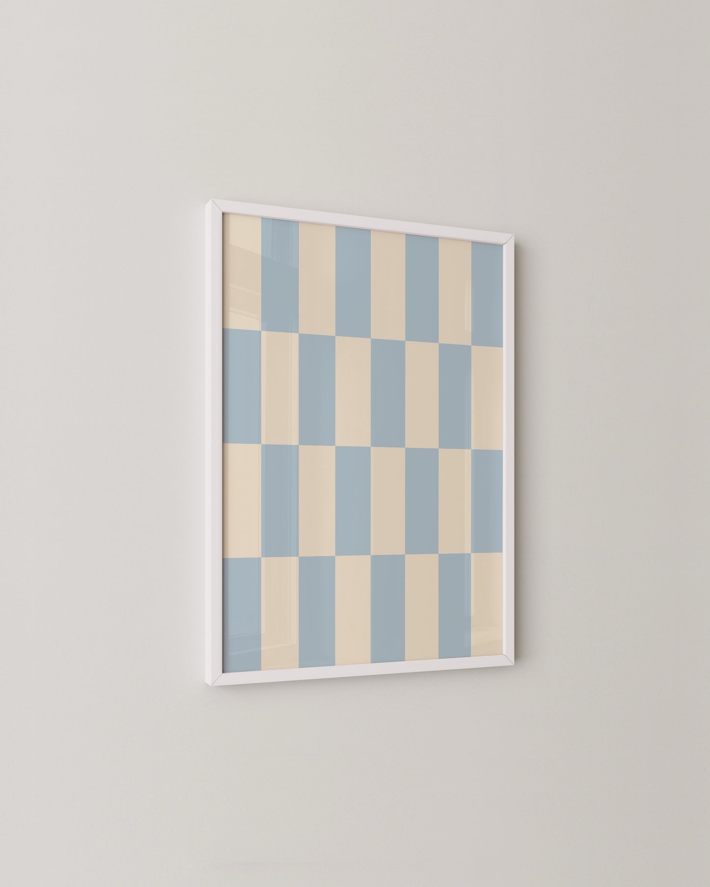 Blue Checkerboard Print | Geometric Print