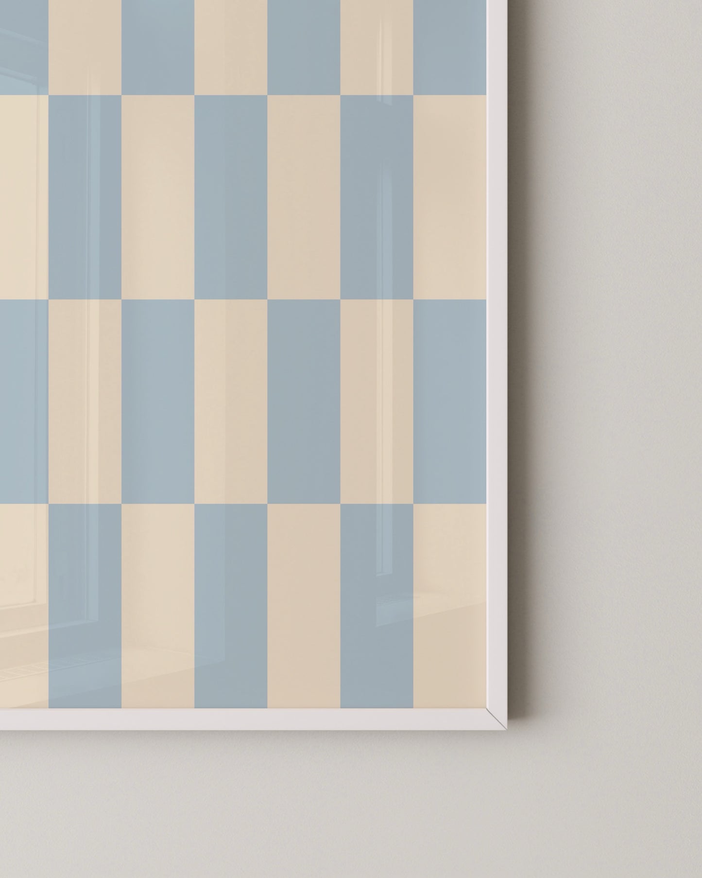 Blue Checkerboard Print | Geometric Print