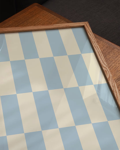 Blue Checkerboard Print | Geometric Print
