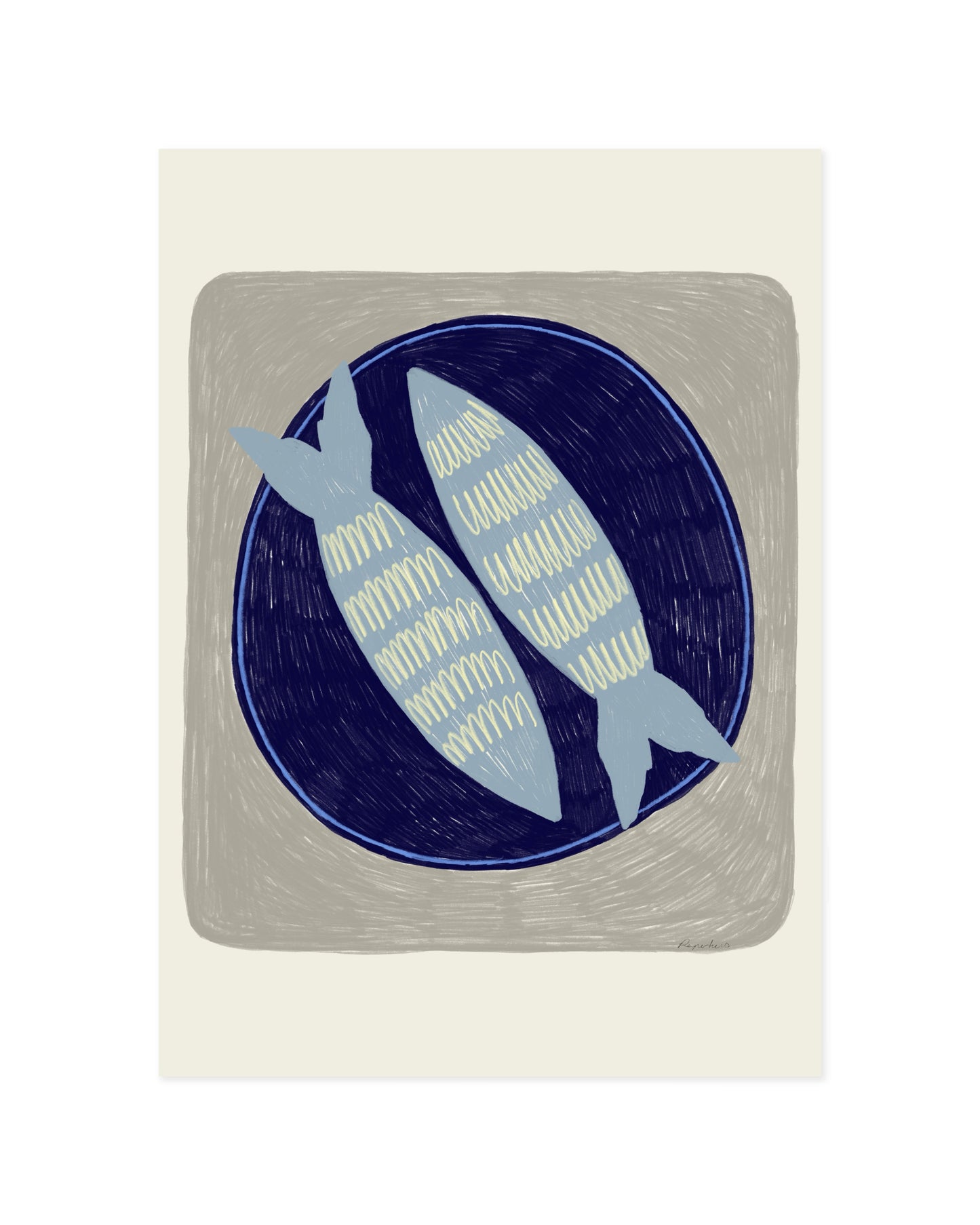 The Dining Room. Blue Fish-printable wall art by Paperhus