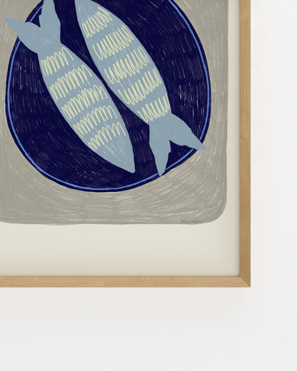 The Dining Room. Blue Fish-printable wall art by Paperhus