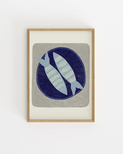 The Dining Room. Blue Fish-printable wall art by Paperhus