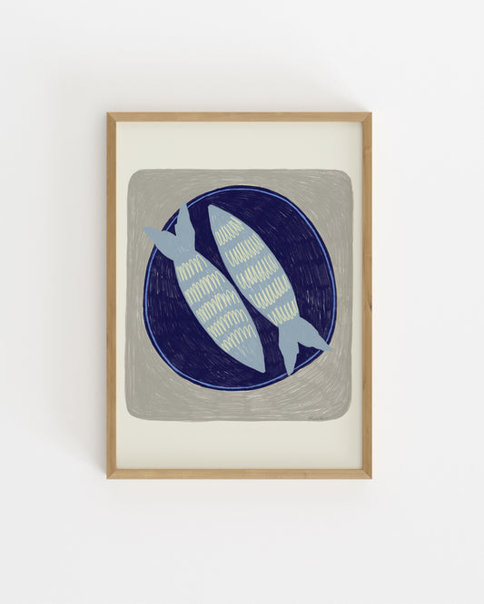 The Dining Room. Blue Fish-printable wall art by Paperhus