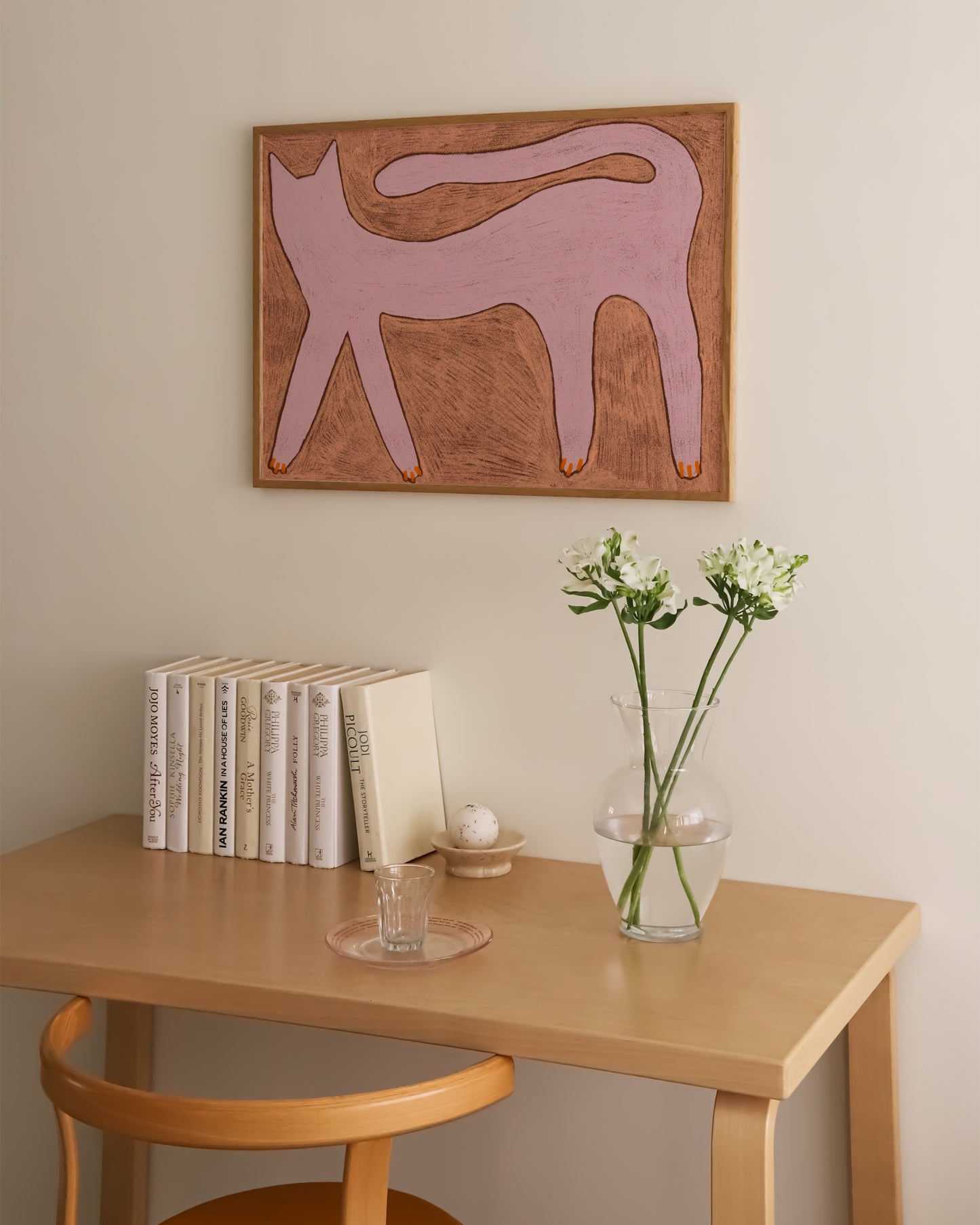 Pink Cat Print | Eclectic Wall Art