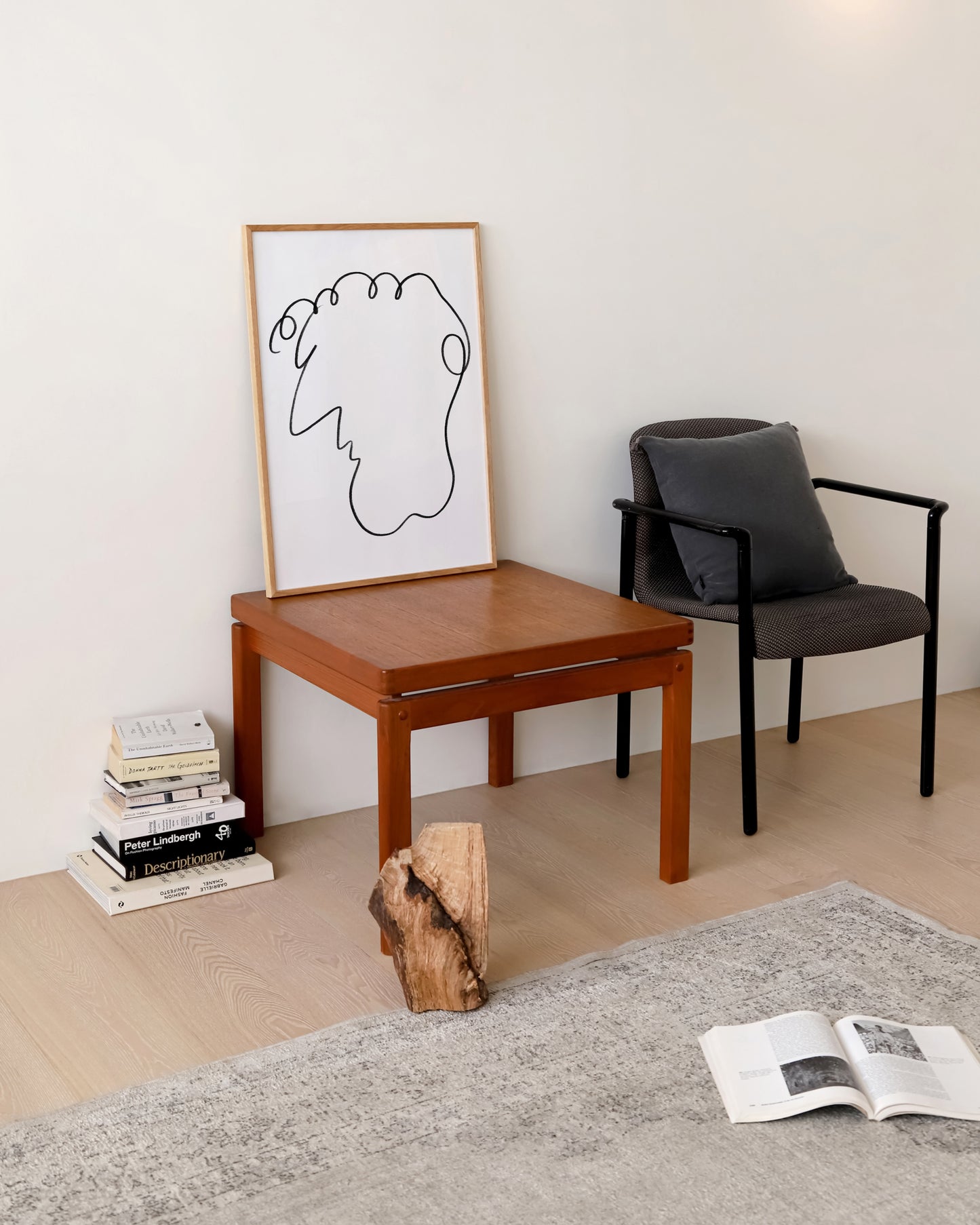 Minimal Black and white portrait line art printable 