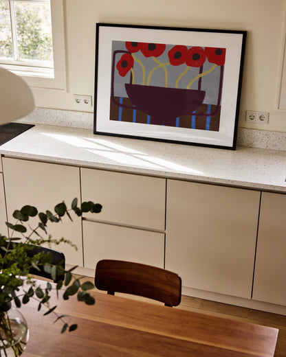 Poppies in a vase print 