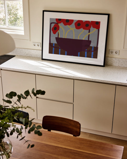 Poppies in a vase print 